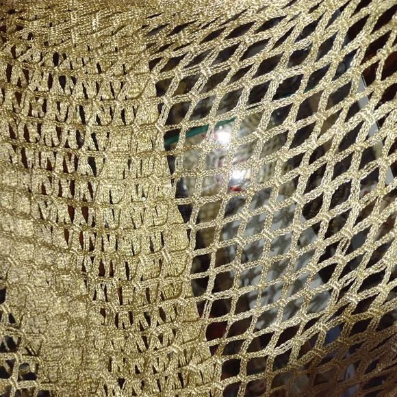 Vintage Metallic Gold Scarf - Picture 9 of 9